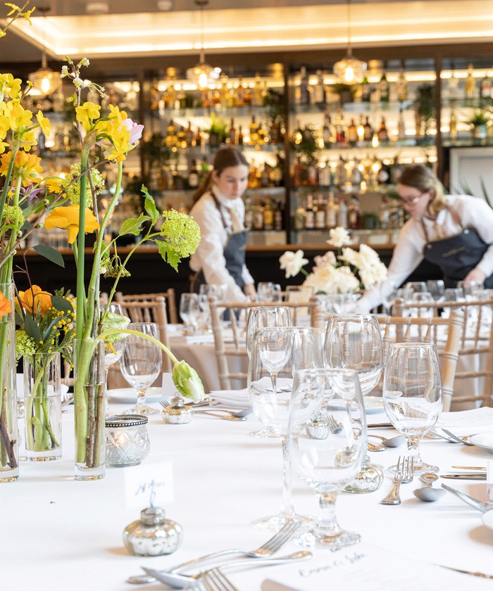 A wedding table set in The Exchange